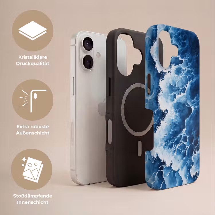 Golven - Blauw - Schuim Toughcase MagSafe Apple iPhone 17 klein -USP_Lagen_DE