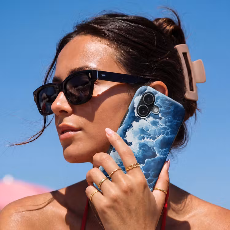 Golven - Blauw - Schuim Toughcase MagSafe Apple iPhone 17 klein -Sfeer2V