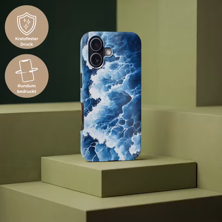 Golven - Blauw - Schuim Toughcase MagSafe Apple iPhone 17 klein -USP_PrintM_DE