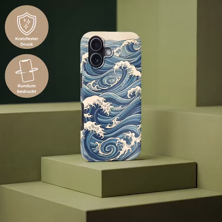 Golven - Zee - Natuur - Abstract - Blauw Toughcase MagSafe Apple iPhone 17 klein -USP_PrintM_DE