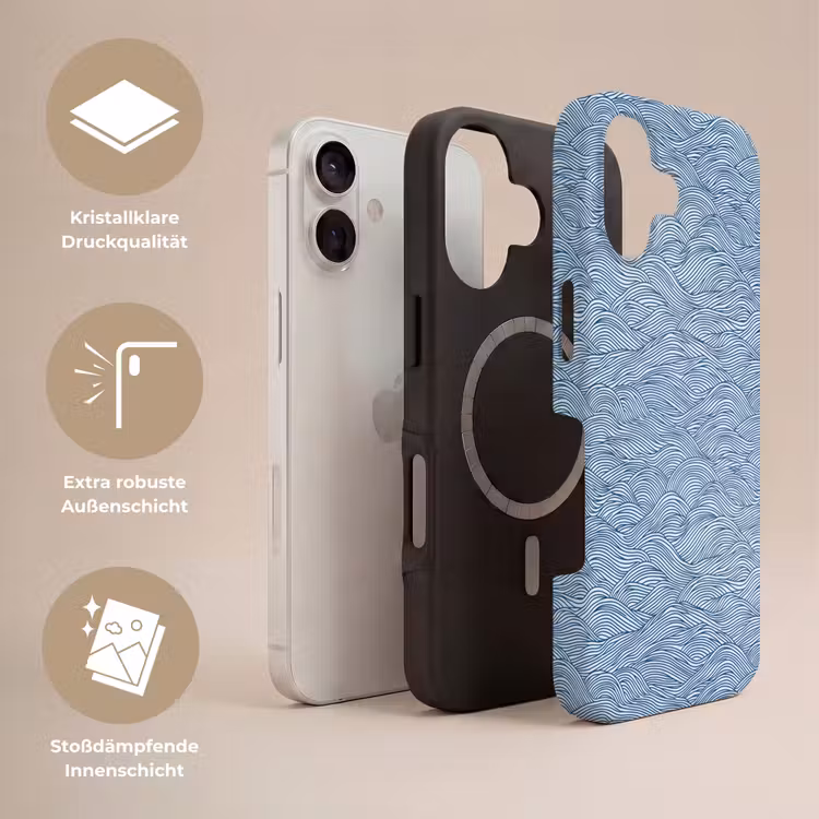 Golven - Ritmisch - Blauw Toughcase MagSafe Apple iPhone 17 klein 1017 -USP_Lagen_DE