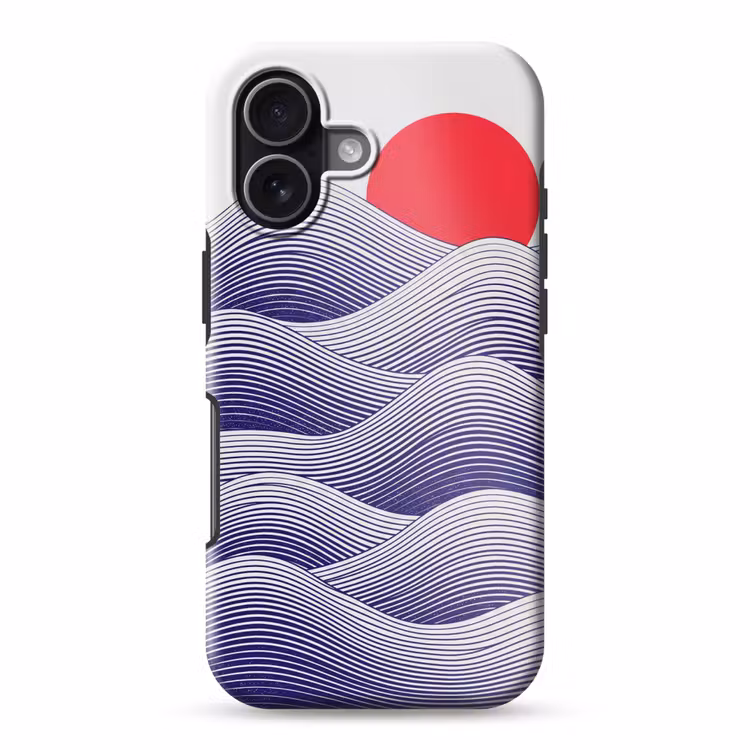 Golven - Zon - Natuur - Abstract - Rood Toughcase MagSafe Apple iPhone 17 klein -3d