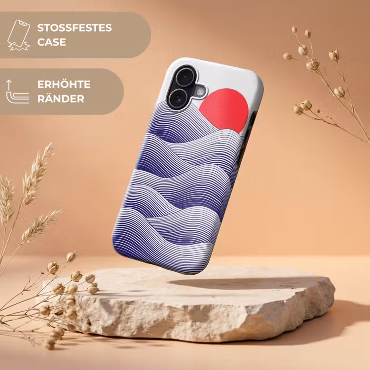 Golven - Zon - Natuur - Abstract - Rood Toughcase MagSafe Apple iPhone 17 klein -USP_RandenV_DE