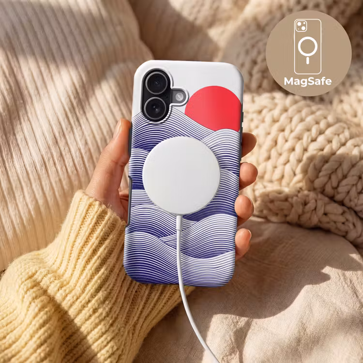Golven - Zon - Natuur - Abstract - Rood Toughcase MagSafe Apple iPhone 17 klein -USP_MagsafeV