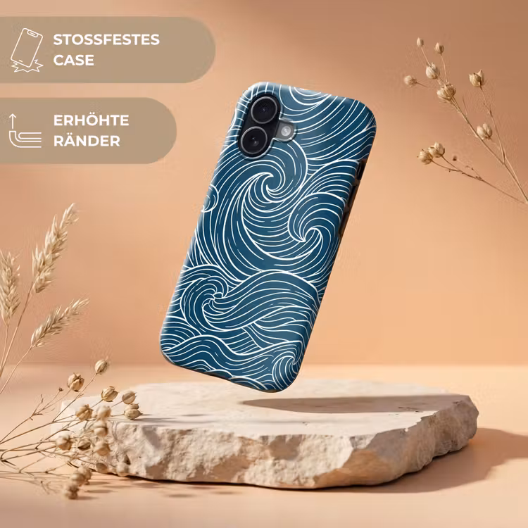 Golven - Spiraal - Water - Abstract - Blauw Toughcase MagSafe Apple iPhone 17 klein -USP_RandenV_DE