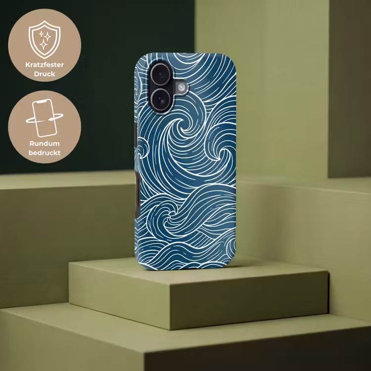 Golven - Spiraal - Water - Abstract - Blauw Toughcase MagSafe Apple iPhone 17 klein -USP_PrintM_DE