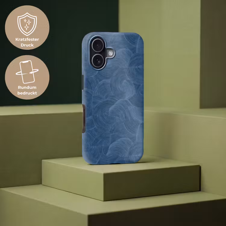 Golven - Textuur - Patroon - Blauw Toughcase MagSafe Apple iPhone 17 klein 1017 -USP_PrintM_DE