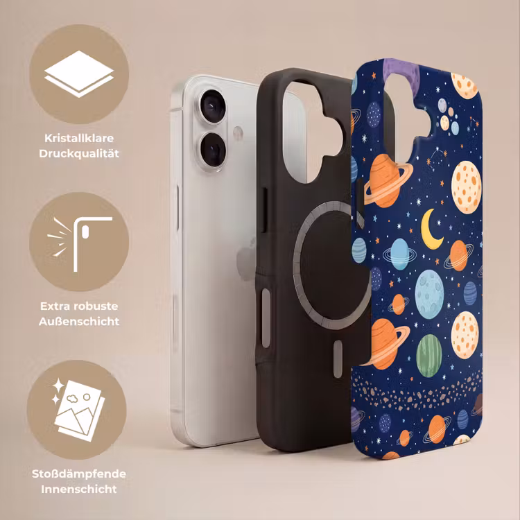 Ruimte - Planeten - Kleurrijk Toughcase MagSafe Apple iPhone 17 klein -USP_Lagen_DE