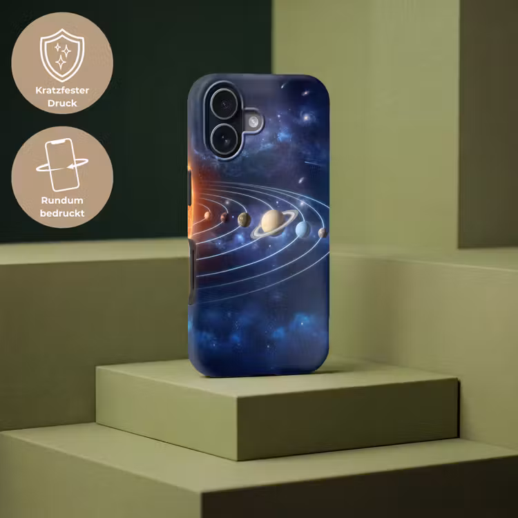 Ruimte - Zonnestelsel - Blauw Toughcase MagSafe Apple iPhone 17 klein -USP_PrintM_DE