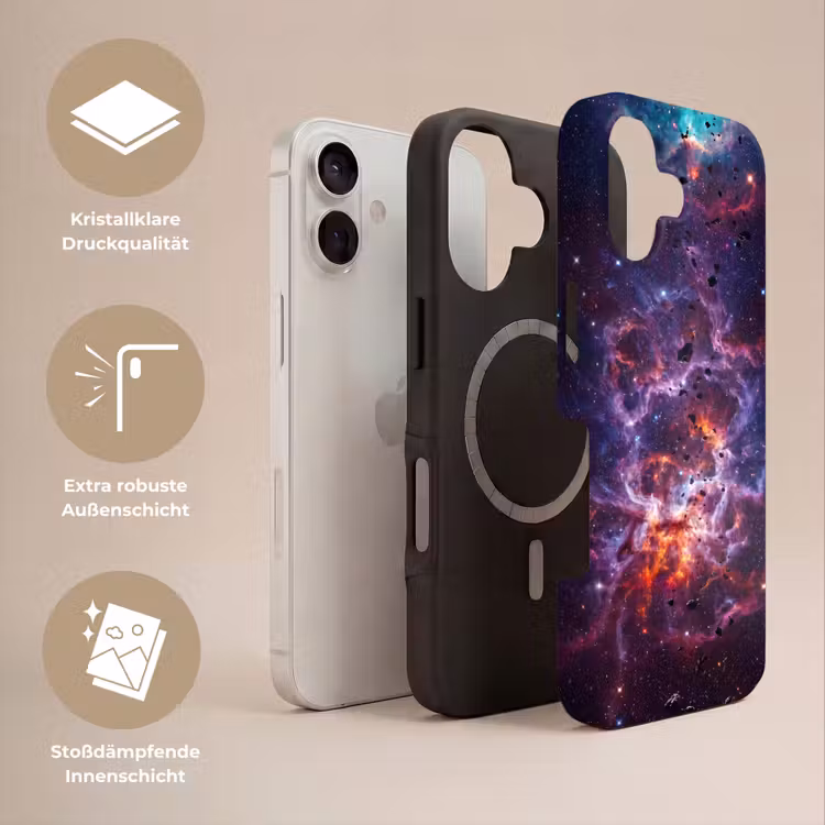 Space - Stars - Abstract - Colorful Toughcase MagSafe Apple iPhone 17 klein -USP_Lagen_DE