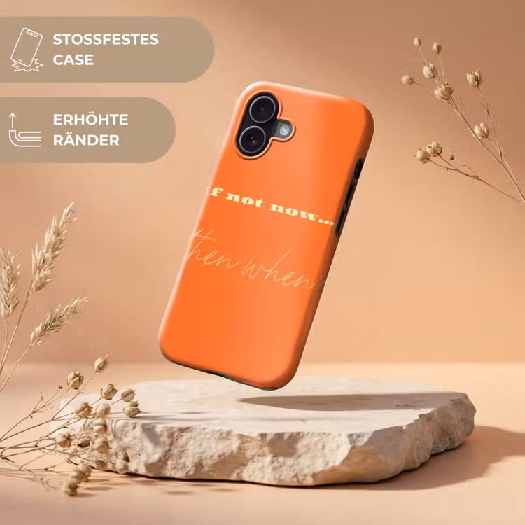 If not now then when - Oranje - Geel - Levendig Toughcase MagSafe Apple iPhone 17 klein -USP_RandenV_DE