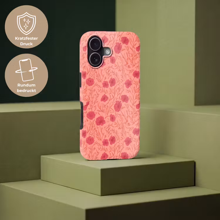 Weidebloemen - Romantisch - Roze Toughcase MagSafe Apple iPhone 17 klein 1017 -USP_PrintM_DE