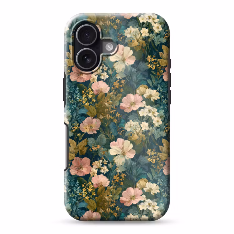 Wilde bloemen - Botanisch - Patroon - Roze - Romantisch Toughcase MagSafe Apple iPhone 17 klein 1017 -3d