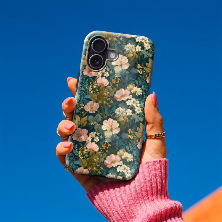 Wilde bloemen - Botanisch - Patroon - Roze - Romantisch Toughcase MagSafe Apple iPhone 17 klein 1017 -Sfeer1V