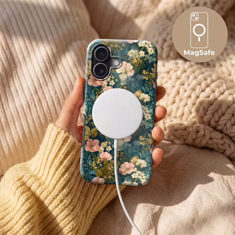 Wilde bloemen - Botanisch - Patroon - Roze - Romantisch Toughcase MagSafe Apple iPhone 17 klein 1017 -USP_MagsafeV
