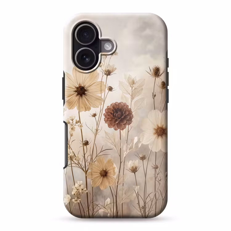Wilde bloemen - Botanisch - Vintage - Natuur - Rustiek Toughcase MagSafe Apple iPhone 17 klein -3d