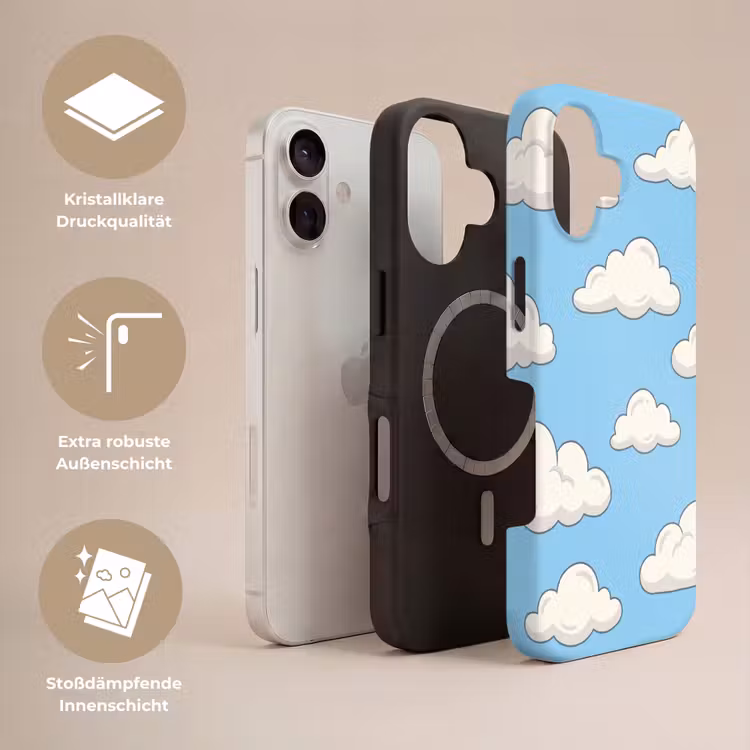 Wolk - Cartoon - Lucht - Blauw - Wit Toughcase MagSafe Apple iPhone 17 klein -USP_Lagen_DE