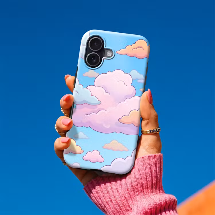 Wolk - Lucht - Natuur - Illustratie - Pastel Toughcase MagSafe Apple iPhone 17 klein -Sfeer1V