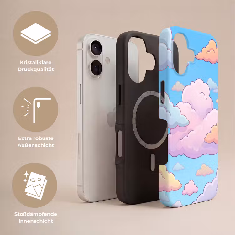 Wolk - Lucht - Natuur - Illustratie - Pastel Toughcase MagSafe Apple iPhone 17 klein -USP_Lagen_DE