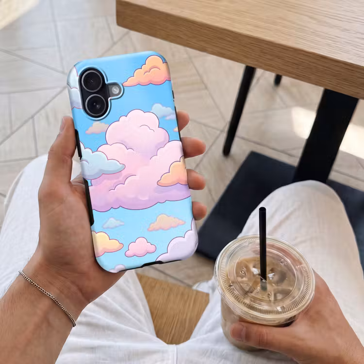 Wolk - Lucht - Natuur - Illustratie - Pastel Toughcase MagSafe Apple iPhone 17 klein -Sfeer1M
