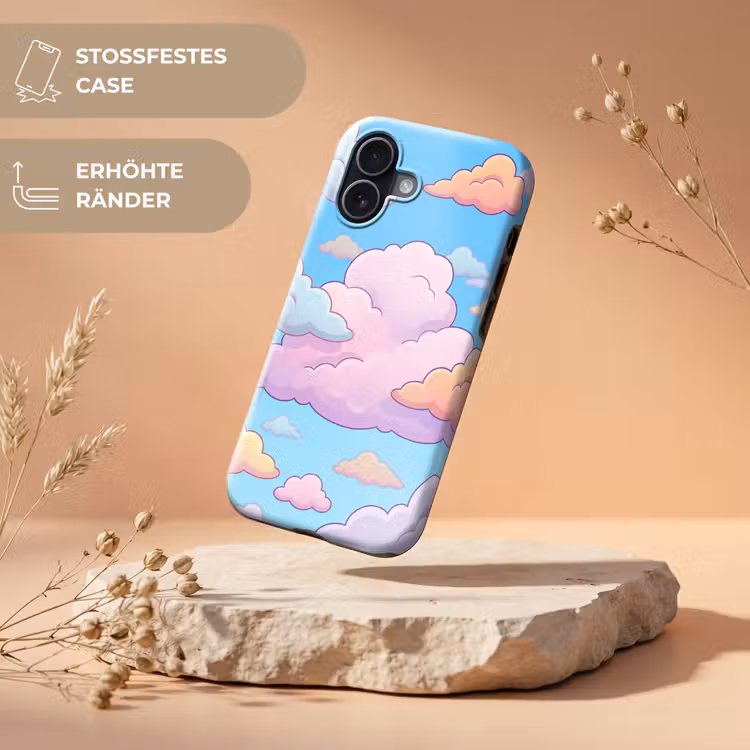 Wolk - Lucht - Natuur - Illustratie - Pastel Toughcase MagSafe Apple iPhone 17 klein -USP_RandenV_DE