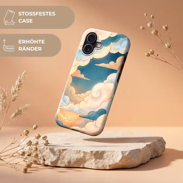Wolk - Lucht - Natuur - Illustratief - Oranje Toughcase MagSafe Apple iPhone 17 klein -USP_RandenV_DE