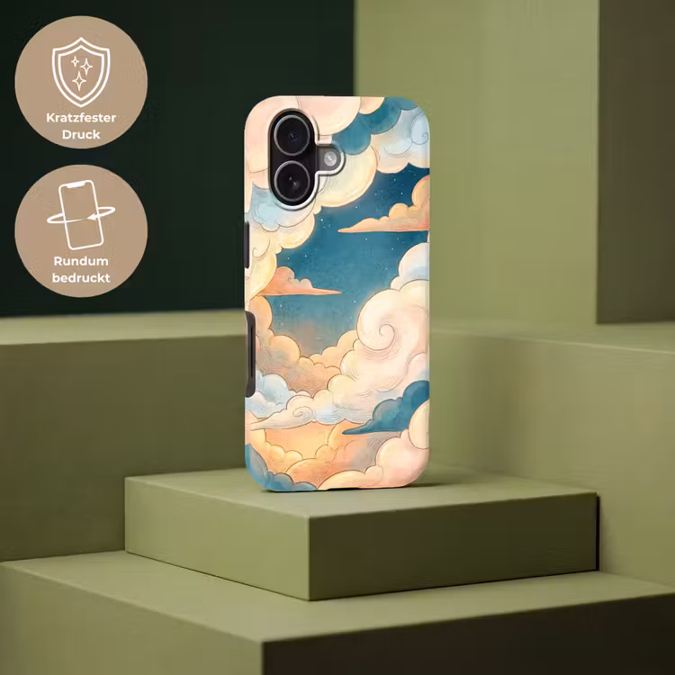 Wolk - Lucht - Natuur - Illustratief - Oranje Toughcase MagSafe Apple iPhone 17 klein -USP_PrintM_DE