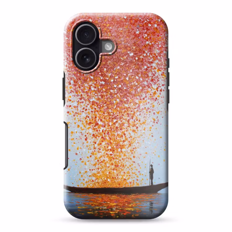 Wolk - Confetti - Boot - Wateroppervlakte Toughcase MagSafe Apple iPhone 17 klein -3d