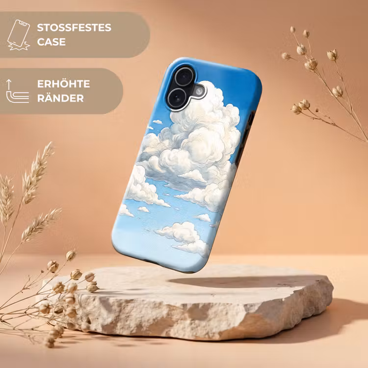 Wolken - Blauwe lucht - Natuur - Modern - Wit Toughcase MagSafe Apple iPhone 17 klein -USP_RandenV_DE
