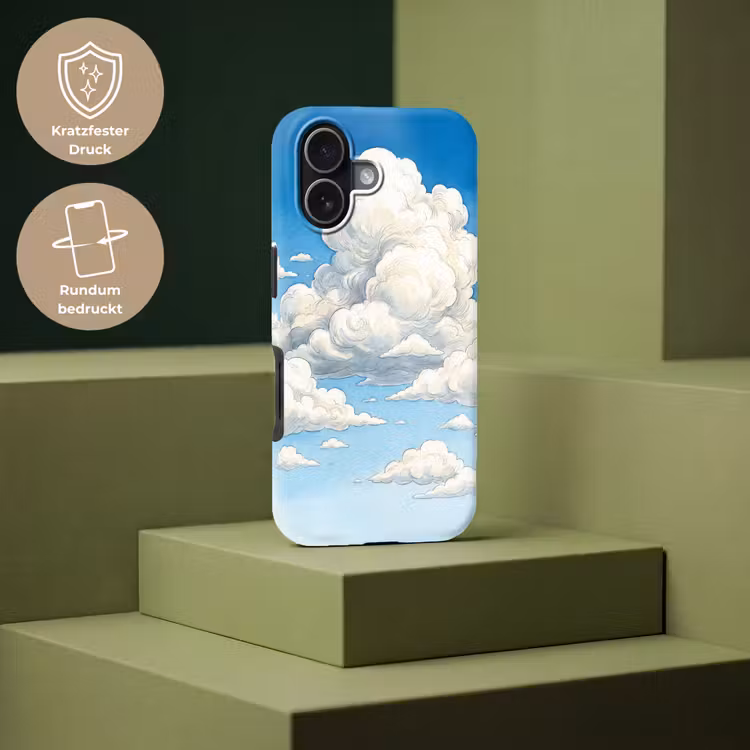 Wolken - Blauwe lucht - Natuur - Modern - Wit Toughcase MagSafe Apple iPhone 17 klein -USP_PrintM_DE