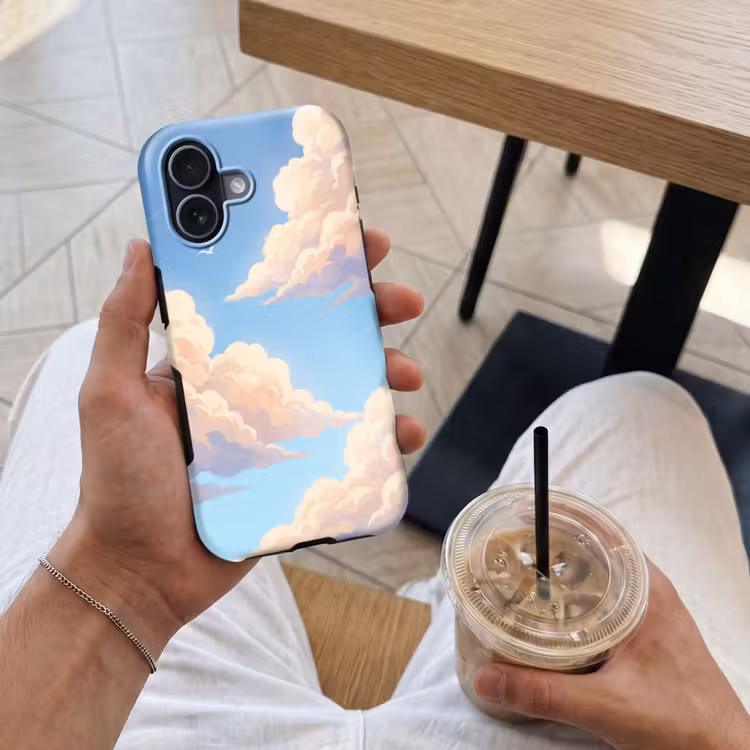 Wolken - Lucht - Natuur - Blauw Toughcase MagSafe Apple iPhone 17 klein -Sfeer1M