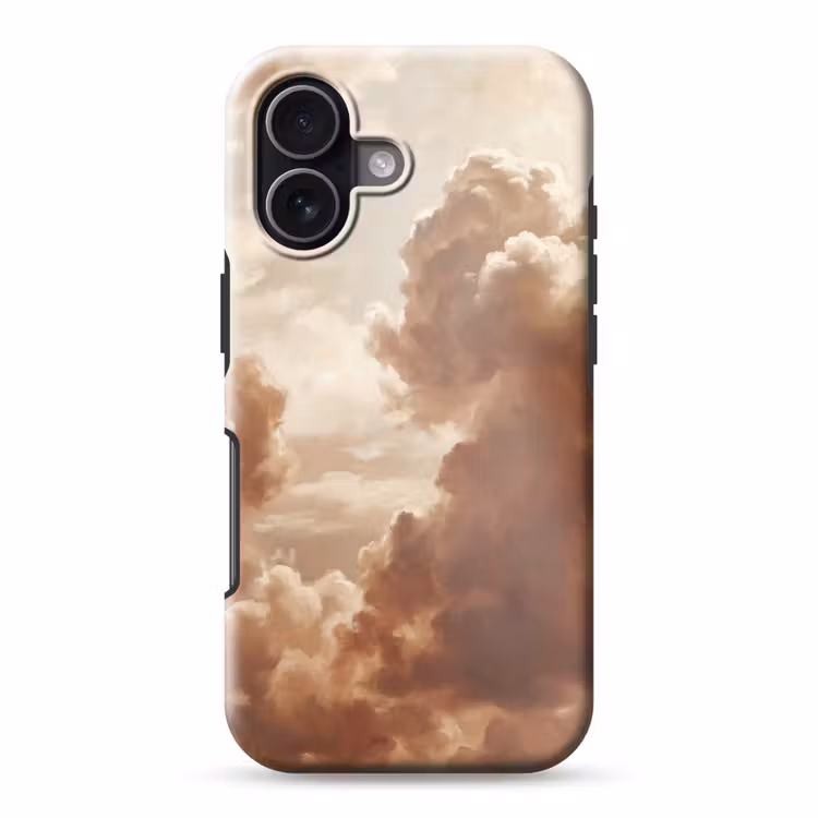 Wolken - Lucht - Natuur - Modern - Bruin Toughcase MagSafe Apple iPhone 17 klein -3d