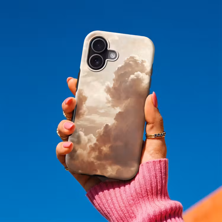 Wolken - Lucht - Natuur - Modern - Bruin Toughcase MagSafe Apple iPhone 17 klein -Sfeer1V