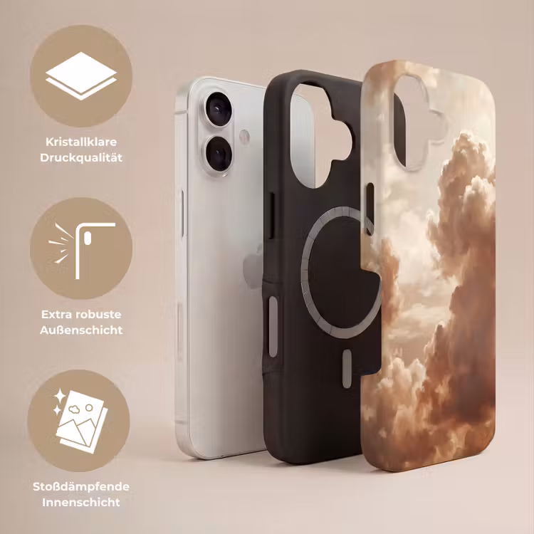 Wolken - Lucht - Natuur - Modern - Bruin Toughcase MagSafe Apple iPhone 17 klein -USP_Lagen_DE
