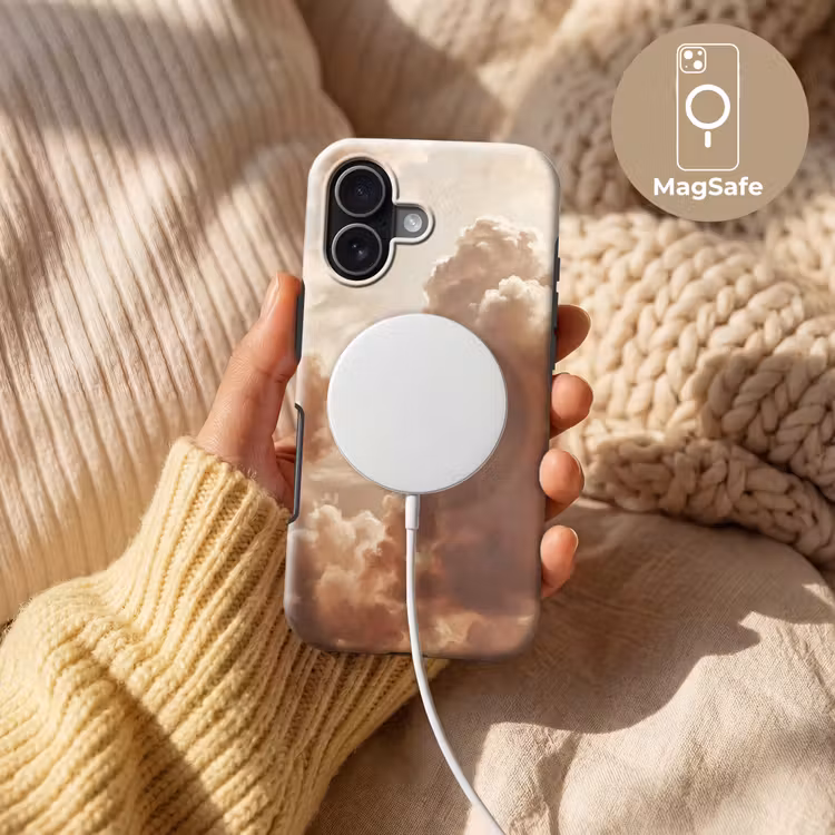 Wolken - Lucht - Natuur - Modern - Bruin Toughcase MagSafe Apple iPhone 17 klein -USP_MagsafeV