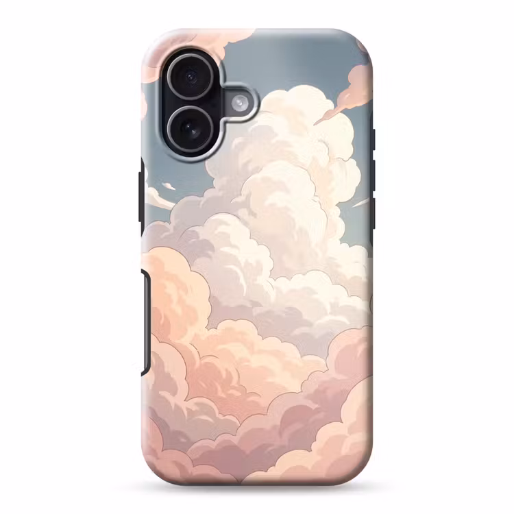Wolken - Lucht - Natuur - Pastel - Roze Toughcase MagSafe Apple iPhone 17 klein -3d
