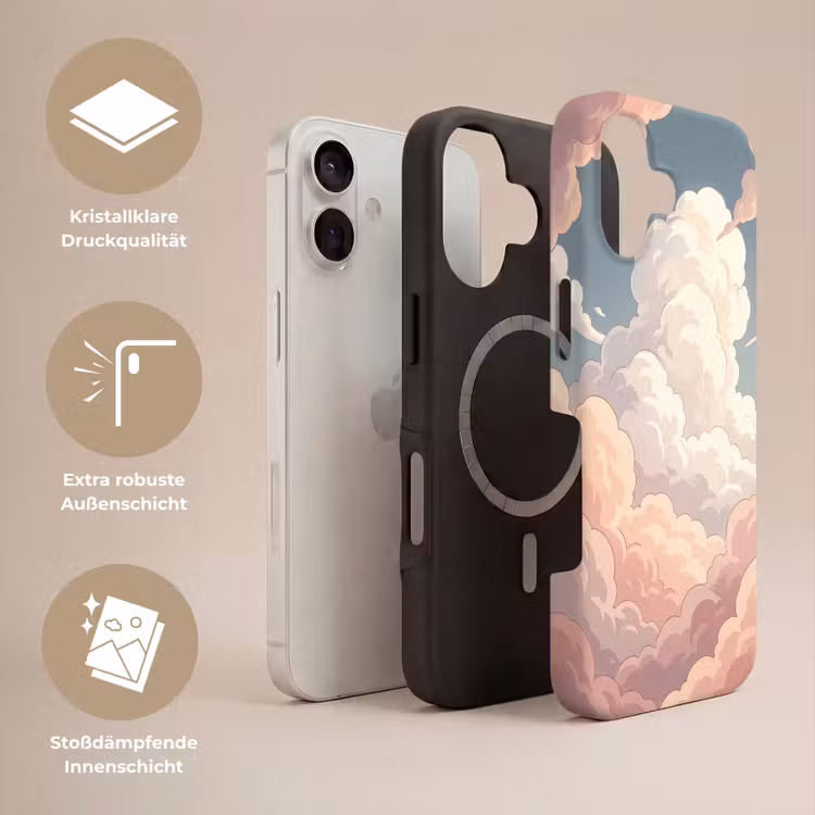 Wolken - Lucht - Natuur - Pastel - Roze Toughcase MagSafe Apple iPhone 17 klein -USP_Lagen_DE