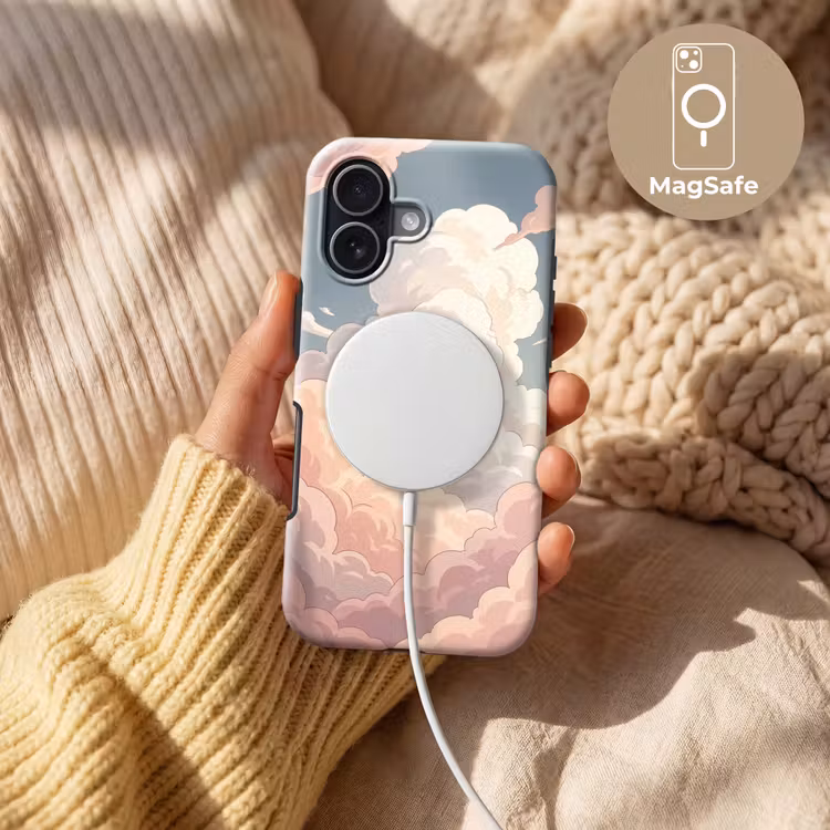 Wolken - Lucht - Natuur - Pastel - Roze Toughcase MagSafe Apple iPhone 17 klein -USP_MagsafeV