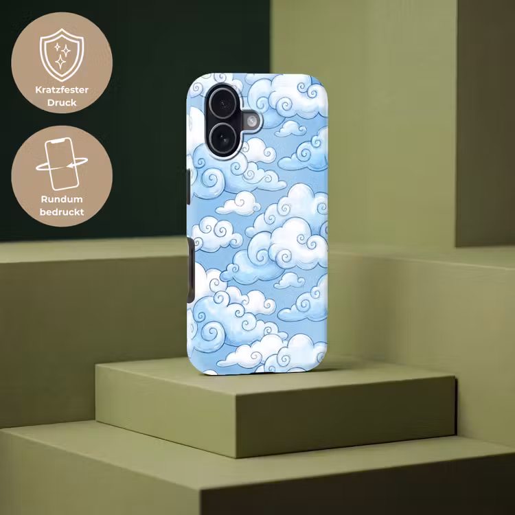 Wolken - Patroon - Hemel - Illustratie - Wit Toughcase MagSafe Apple iPhone 17 klein -USP_PrintM_DE