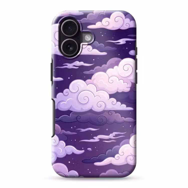 Wolken - Nacht - Natuur - Abstract - Paars Toughcase MagSafe Apple iPhone 17 klein -3d