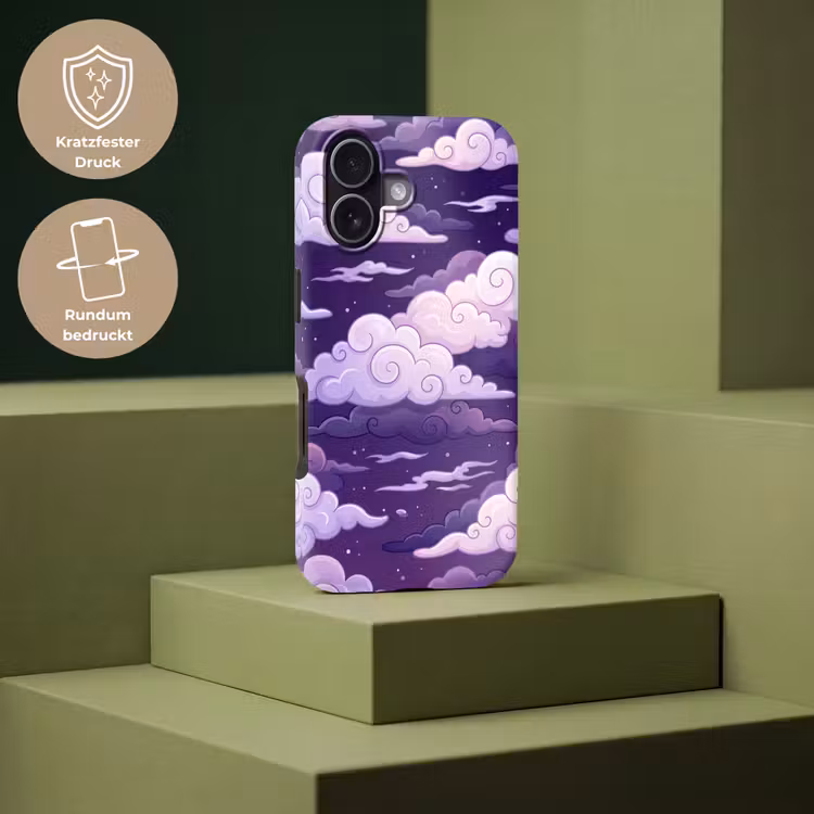 Wolken - Nacht - Natuur - Abstract - Paars Toughcase MagSafe Apple iPhone 17 klein -USP_PrintM_DE