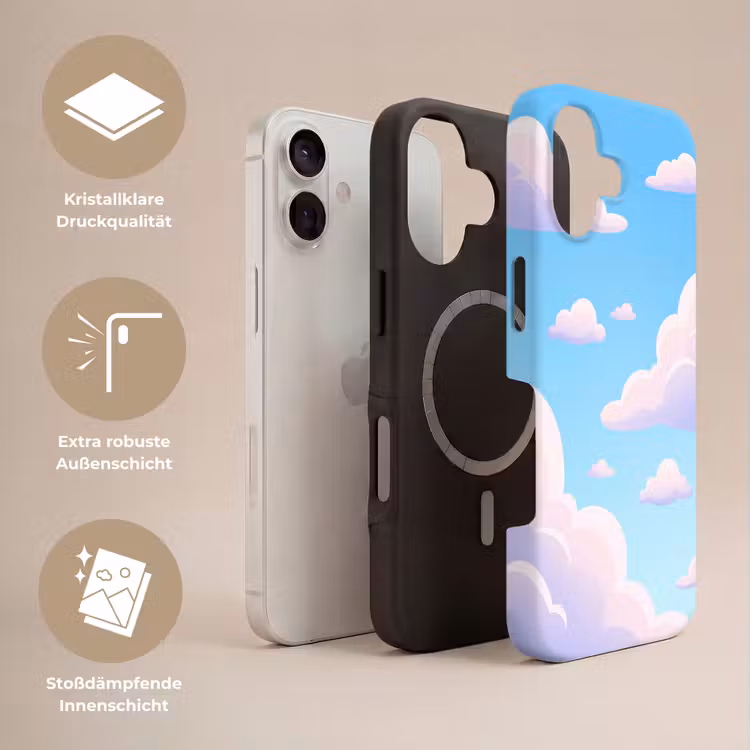 Wolken - Roze - Blauw - Natuur - Modern Toughcase MagSafe Apple iPhone 17 klein -USP_Lagen_DE