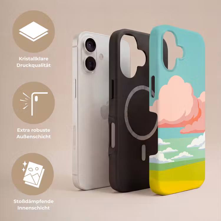 Wolken - Roze - Natuur - Modern - Pastel Toughcase MagSafe Apple iPhone 17 klein -USP_Lagen_DE