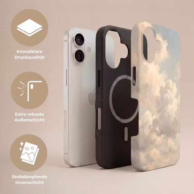 Wolken - Zacht - Natuur - Klassiek - Beige Toughcase MagSafe Apple iPhone 17 klein -USP_Lagen_DE