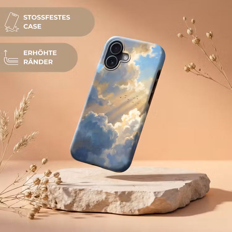 Wolken - Zonnestralen - Natuur - Abstract - Blauw Toughcase MagSafe Apple iPhone 17 klein -USP_RandenV_DE