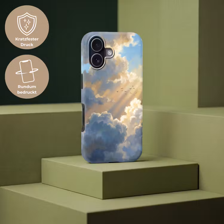 Wolken - Zonnestralen - Natuur - Abstract - Blauw Toughcase MagSafe Apple iPhone 17 klein -USP_PrintM_DE