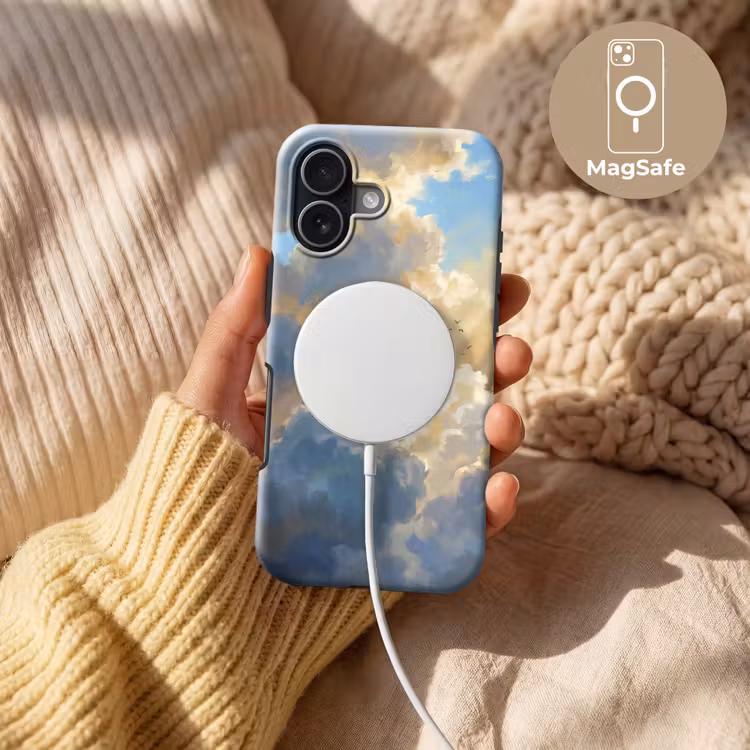 Wolken - Zonnestralen - Natuur - Abstract - Blauw Toughcase MagSafe Apple iPhone 17 klein -USP_MagsafeV
