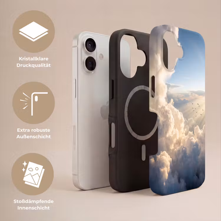 Wolken - Zonnestralen - Natuur - Wit Toughcase MagSafe Apple iPhone 17 klein -USP_Lagen_DE