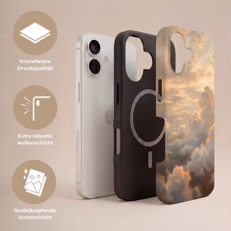 Wolken - Zonsondergang - Natuur - Abstract - Goud Toughcase MagSafe Apple iPhone 17 klein -USP_Lagen_DE