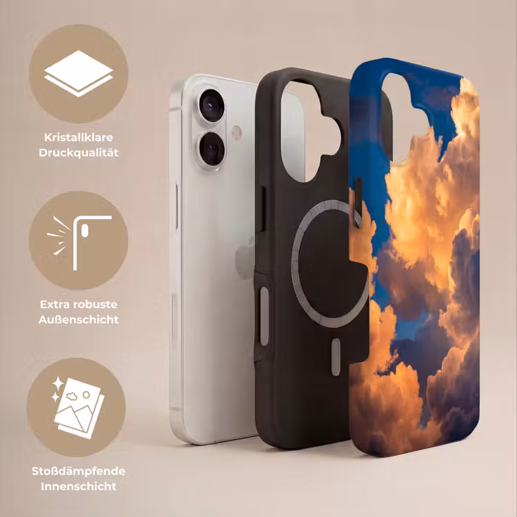 Wolken - Zonsondergang - Natuur - Oranje - Blauw Toughcase MagSafe Apple iPhone 17 klein -USP_Lagen_DE